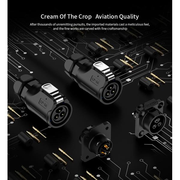 Ce Approved IP68 Waterproof 3 Pin Round Power Wire Connector LP16