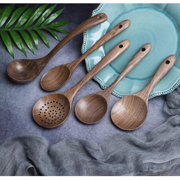 Monolithic Non Toxic Wooden Cooking Utensils Walnut CU Certified