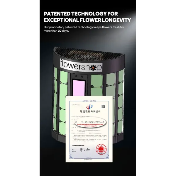 Haloo Fresh Flower Vending Machine White 13 Locker Big Bouquet Hot Selling for Shopping Mall Credit Card Payment System