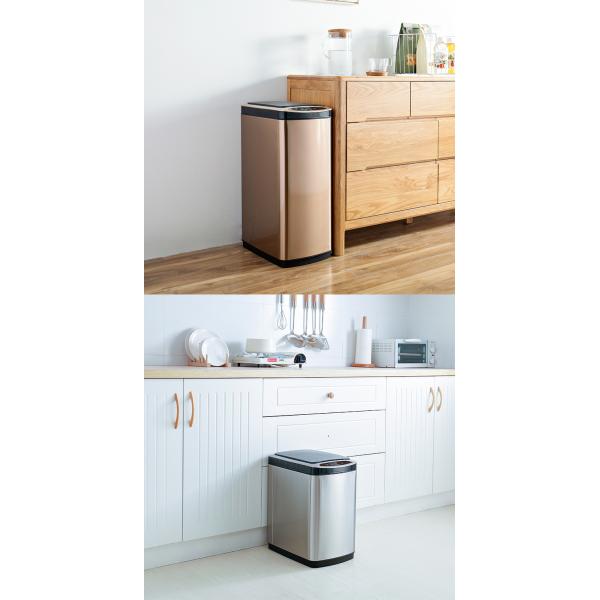 30L Gold Household Ozone Sterilization Sensor Smart Stainless Steel Waste Container Recycling Bin Trash Can