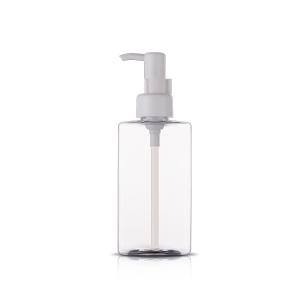 Quality 200ml Square Plastic PET Cosmetic Bottles With 24/410 Neck Size For body Oil for sale