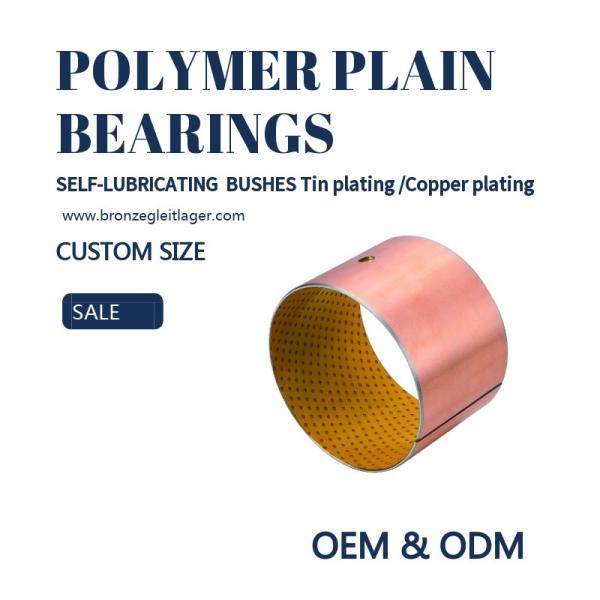 Buy Tin / Copper Plating Polymer Plain Bearings Guide Sleeve Bushes With Oil Holes at wholesale prices