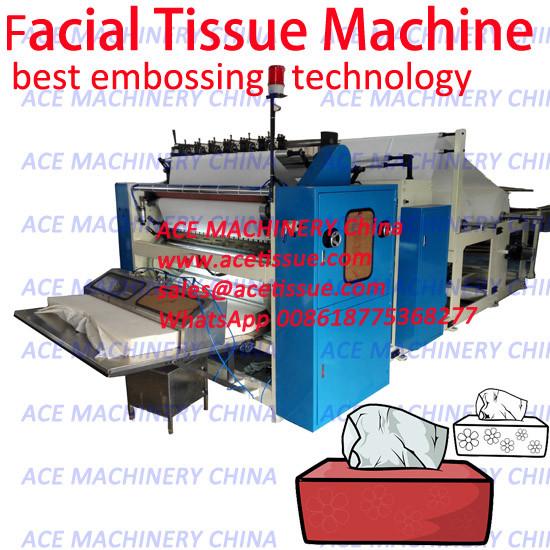 Buy High Speed Automatic Box Drawing Face Tissue Machine With Full Embossing And Edge Embossing at wholesale prices