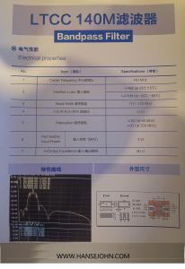 China LTCC 140Mhz Bandpass filter  customized product RF transformer Power splitter, combiner, bridge on sale