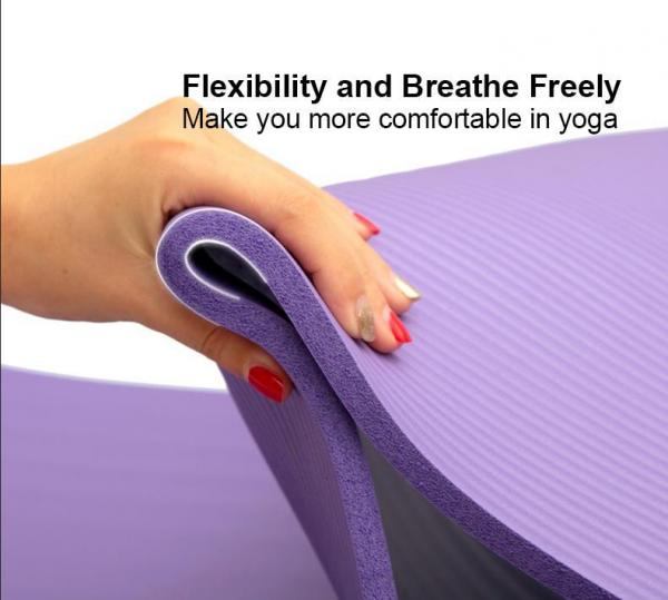 Lengthened 1cm Thick Non Slip Yoga Mat NBR Foam Customed Logo