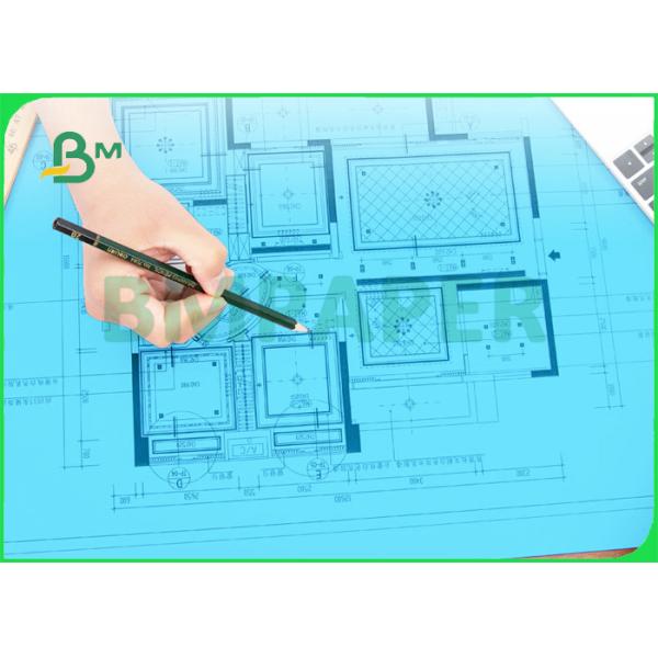 80gsm Double Sided Blueprint Drafting Paper For Construction Drawing 20'' x 50yards