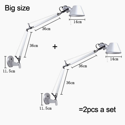 Black White Color Long swing arm Adjustable Aluminum sconces lamp telescopic wall lights (WH-OR-02)