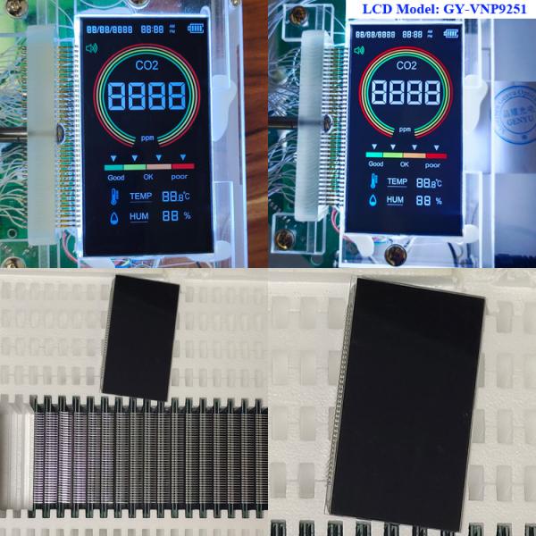 VA Type 5V LCD Screen Black 4 Digit Seven Segment Display 37PIN For CO2 Detector