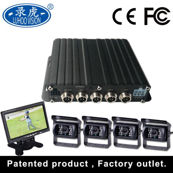8V ~ 36V DC 4 Channel Car DVR Recorder , 128GB SD Card Mobile DVR System