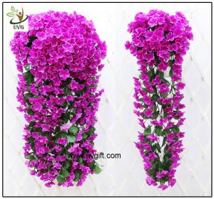 Quality UVG artificial flowers wholesale hanging silk violet wreath for wedding flower arrangements WIS017 for sale