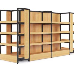 Quality Supermarket Wooden Display Racks For Retail Stores Shelving Stand Units for sale