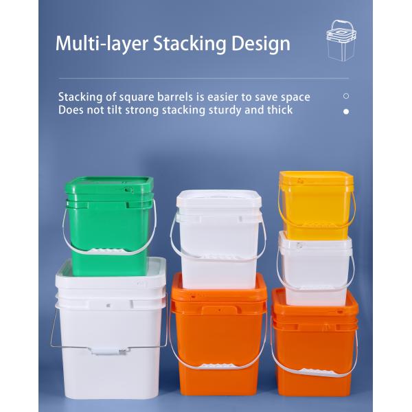20Kg Plastic Square Shape Juice Bucket With Tap for Beverage Packaging