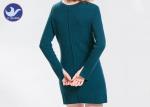 Acrylic Cotton Womens Knitted Dresses , Long Sleeve Knitted Jumper Dress Mini
