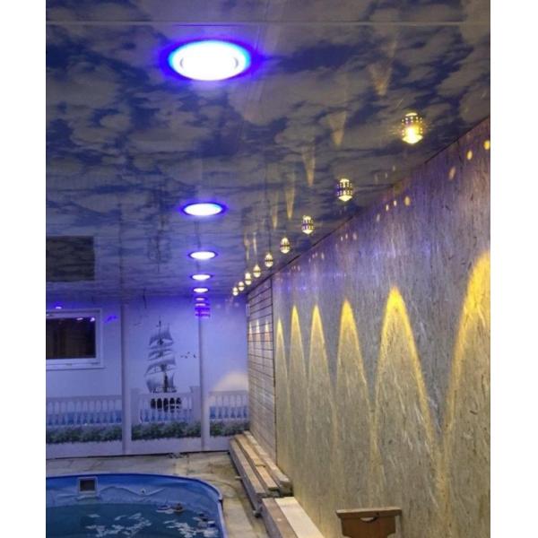 Two Color Blue White Round Led Panel Light Double Color 24+12W Recessed LED Panel Light Blue+White/Warm White