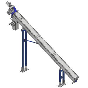 5200mm Length 1.5kw Inclined Screw Conveyor