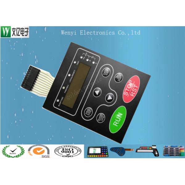 Multi LED Embossing Membrane Switch 10 Pin Female Connector 1.0mm Pitch