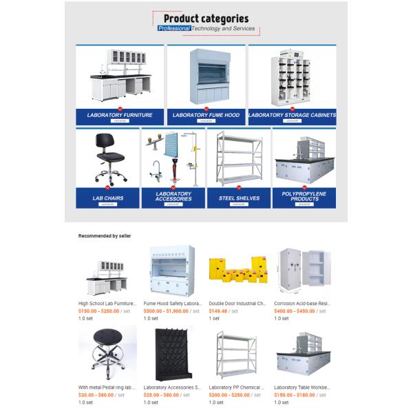 Anti Corrosion Metal Lab Furniture , 4 Handles Island Biology Lab Table