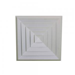 China 1 2 3 Way RAL Color Beveled Edge Square Ceiling Diffuser With Removable Core on sale