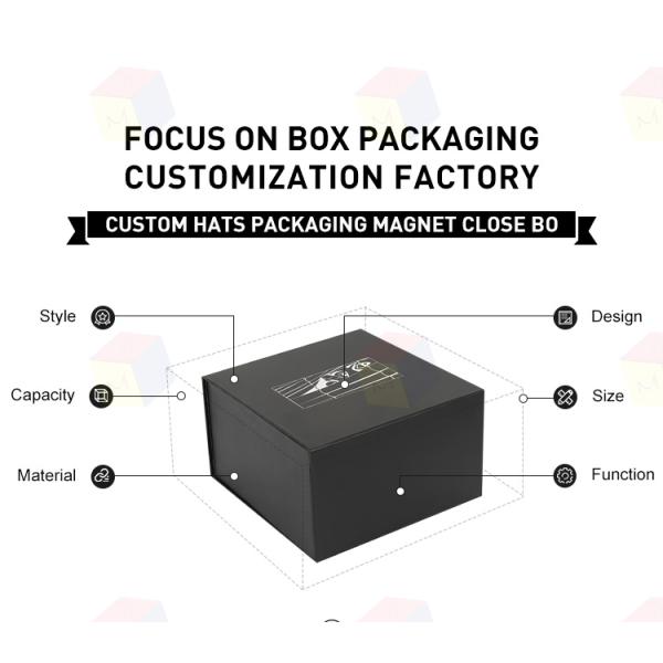 Luxury Custom Magnetic Folding Gift Box Fedora Cowboy Hat With Logo Stamping