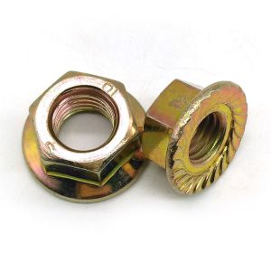 Quality Zinc Plated M12 Serrated Class 4 Hexagon Flange Nut DIN6923 for sale