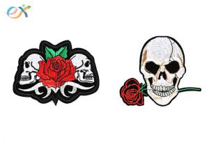 Quality Polyester Material Skull Motorcycle Patches Irregular Shape With Laser Cut for sale