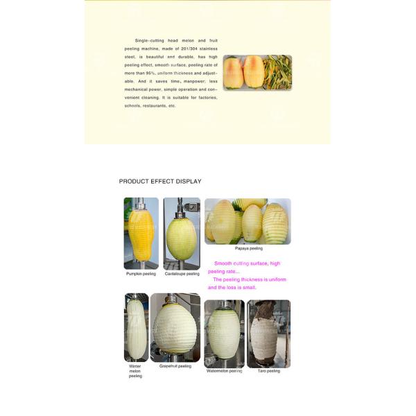 2pcs/Min Fruit And Vegetable Peeler Machine Papaya Melon Peeling Equipment
