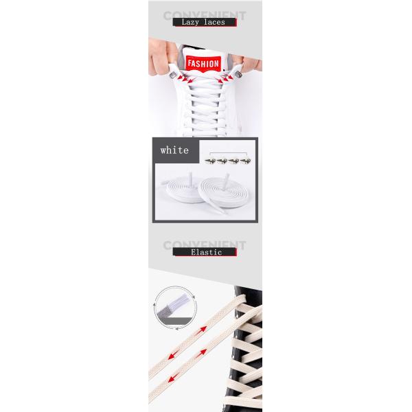 New Style Eco-friendly Multi Colors Mental Tip Elastic Lazy Shoelace Sneaker Accessories No Tie Shoelaces
