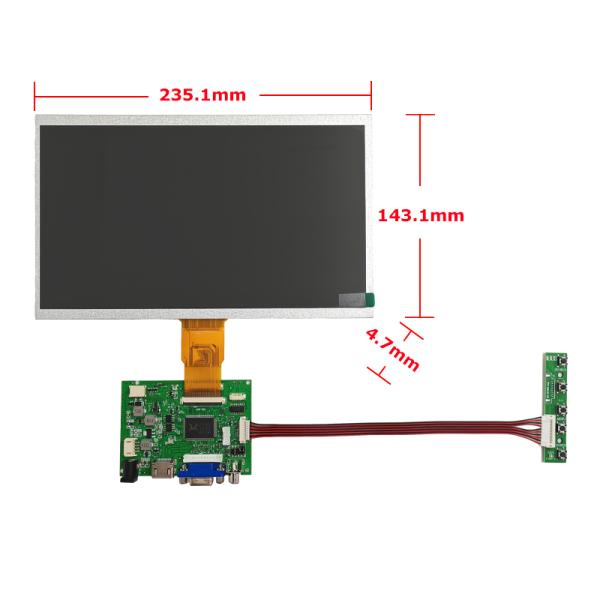 Custom HDMI LCD Display 1024x768 500nits TFT 10.1 Inch IPS Display With Driver Board Kits
