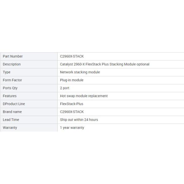 High quality C2960X-STACK=Gigabit push stack module for 2960x Series