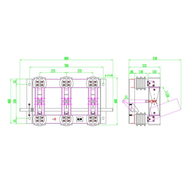 4000A 11kv Indoor Three Phases Isolation Switch with Motor Operating Mechanism