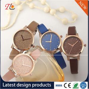 China wholesale customization Pu watch  alloy case  quartz watch fashion watch Colorful leather band Shining diamond ladywatch on sale