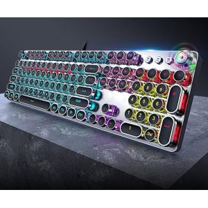 Ergonomic Mechanical PC Keyboard RGB Computer Keyboard Cool High Durability