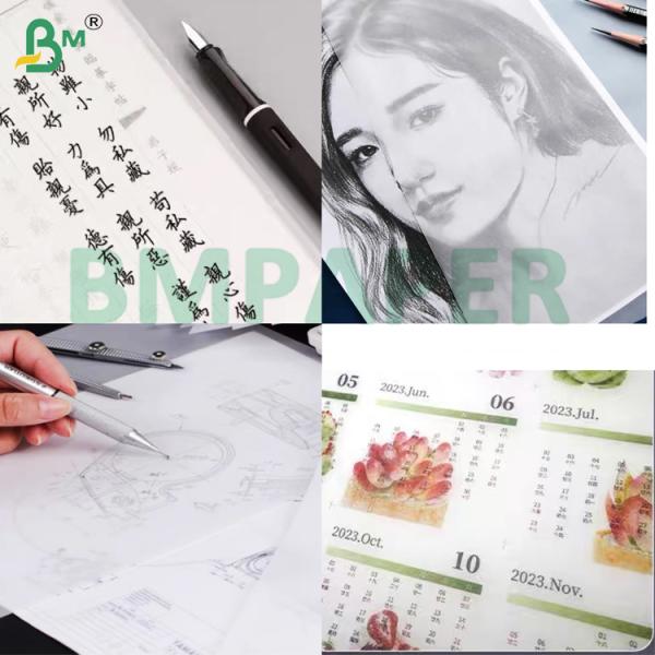 53g 63g Ink-Resistant  Translucent Tracing Paper For Hand Drawing