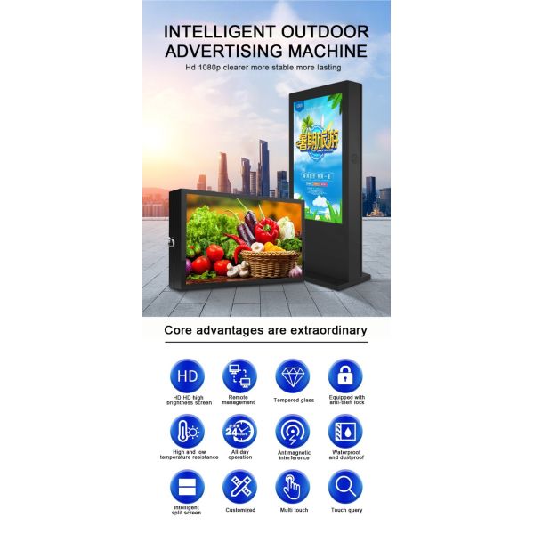 Outdoor LCD Display with 16:9 Aspect Ratio 50000 Hours Lifespan and 3840X2160 Resolution Digital Signage