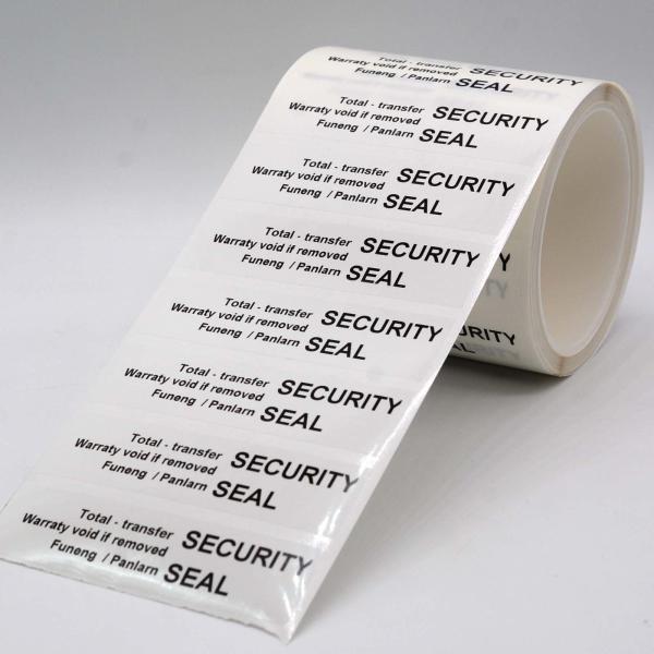 Buy White 65um 1mil Gloss Full Transfer Tamper Evident Security Labels For VOID at wholesale prices