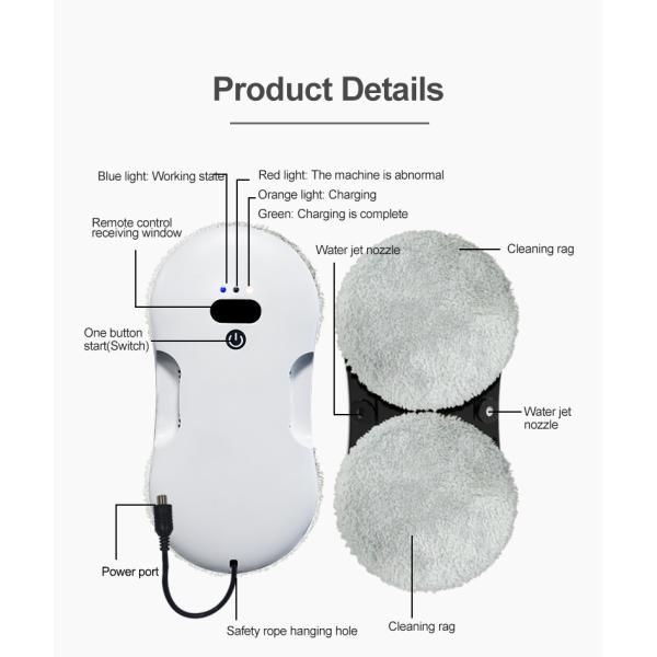 Uninterrupted Power Failure Function Robot Vacuum Cleaner Mops High- Rise Exterior Window Cleaning Robot