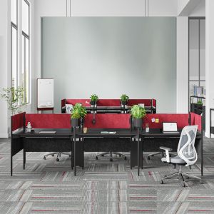 Buy cheap Red Black 6-Person Office Workstation Desk BS-W101 from wholesalers
