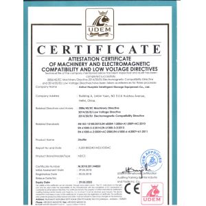 Anhui Huayide Intelligent Storage Equipment Co., Ltd. Certifications