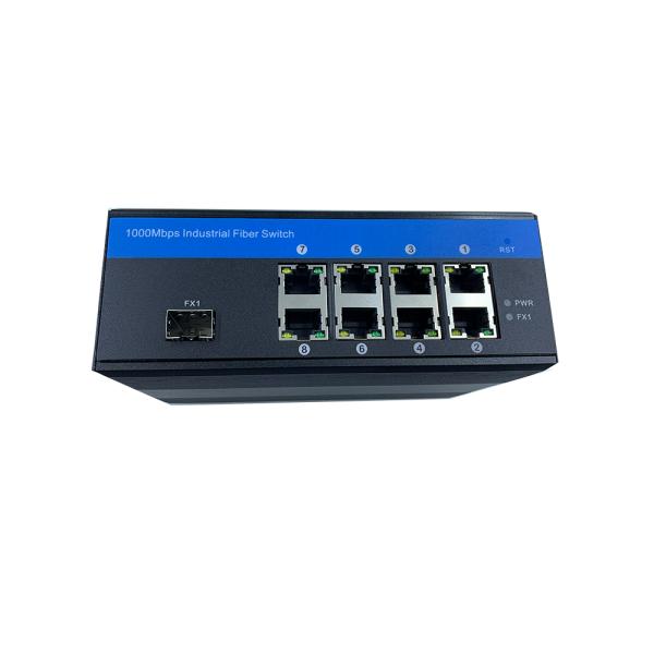 8 PORT INDUSTRIAL NETWORK SWITCH GIGABIT SFP FIBER ETHERNET DIN RAIL CE UNMANAGED