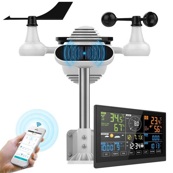 Buy High Temperature Monitoring 7 in 1 Wifi Tuya Weather Station with UVI Light Intensity at wholesale prices