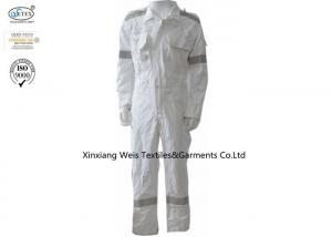 China Pure White Silver Reflective Tapes 260gsm FR Cotton Coveralls on sale