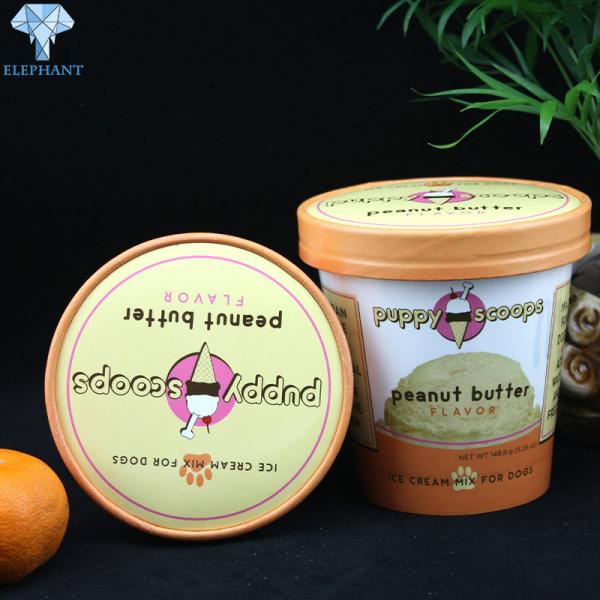 Buy OEM ODM Custom Printed Ice Cream Containers 8OZ With Lid at wholesale prices