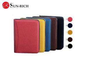 Quality Pu Leather Manager folder notebook with zipper and Calculator for sale