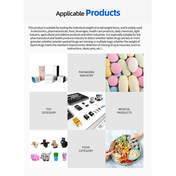 Automatic Food Weight Checker Check Weigher For Cups Bottles Pouches Quality Check