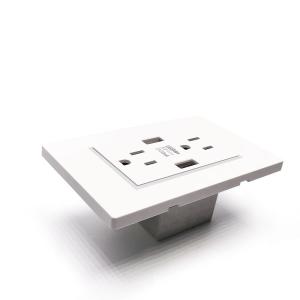 China Double Power Point with Two USB Wall Socket Outlet ABS Material Rated Current 2.4v-3A on sale