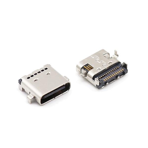Buy Sinking Type SMT USB Female Type C Connector USB Type C 24 Pin socket at wholesale prices