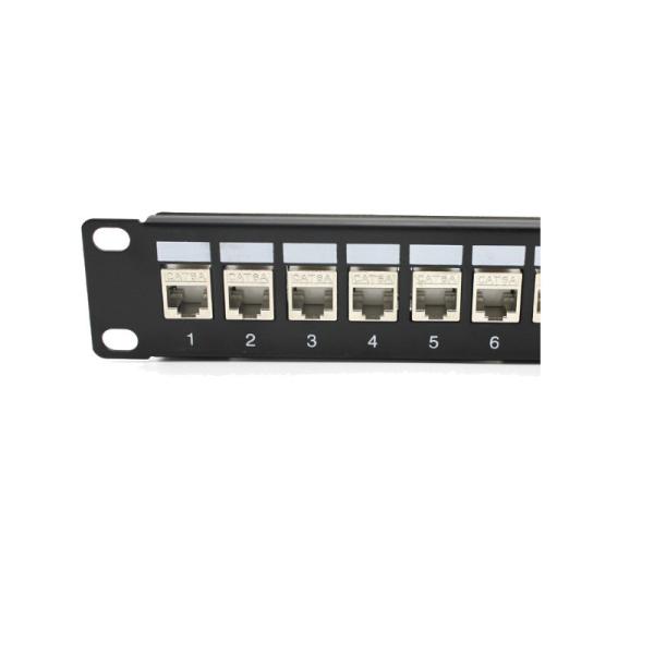 Black 1U Network Patch Panel For Cat5e/Cat6/Cat6a/Cat7 Compatibilities RoHS/UL/CE Certified