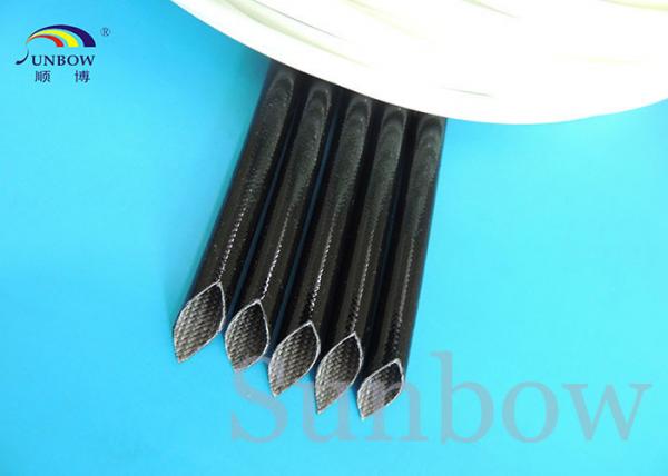 Buy 4.0KV 10mm Black Resin Silicone Coated Fiberglass Sleeve For Wire Insulation at wholesale prices