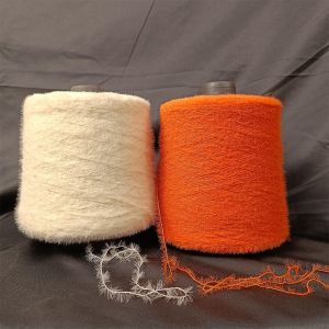 Buy cheap 1.3cm 0.9cm Pure Nylon Feather Yarn Rabbit Hair Dyed Yarn With Vibrant Color from wholesalers