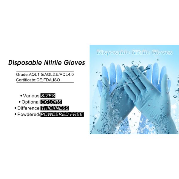 Strong Versatility Disposable Medical Gloves Nitrile Material No Allergies